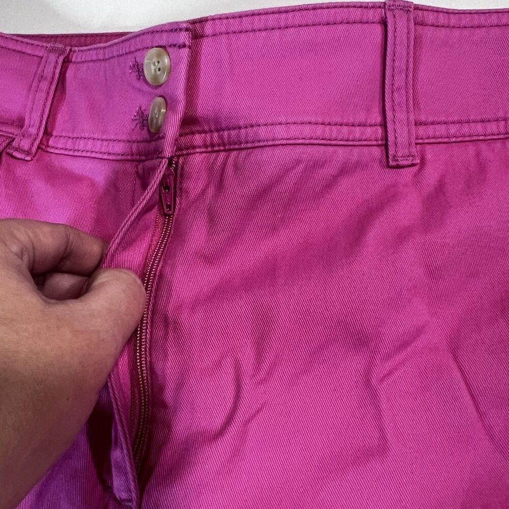 NWT Talbots Wide Leg Pants 14P Pink Twill High Rise Comfort Stretch Trouser - Picture 3 of 11